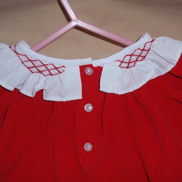 Zuccini Kids Red Chrismas Holly Embroidery Corduroy Dress Long Sleeves 4t 4 - Picture 11 of 13